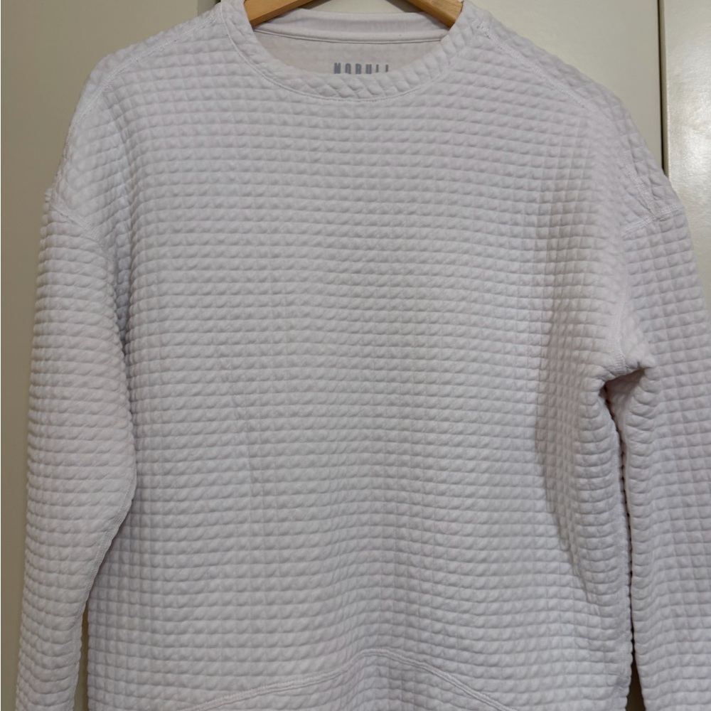 NOBULL White Quilted Crewneck Sweatshirt